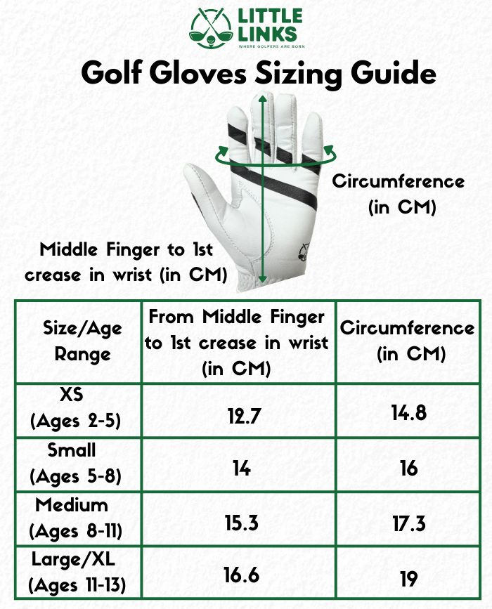 Kids Golf Training Glove, Small (Ages 5-8) Left Hand (for Right Handed Golfers)