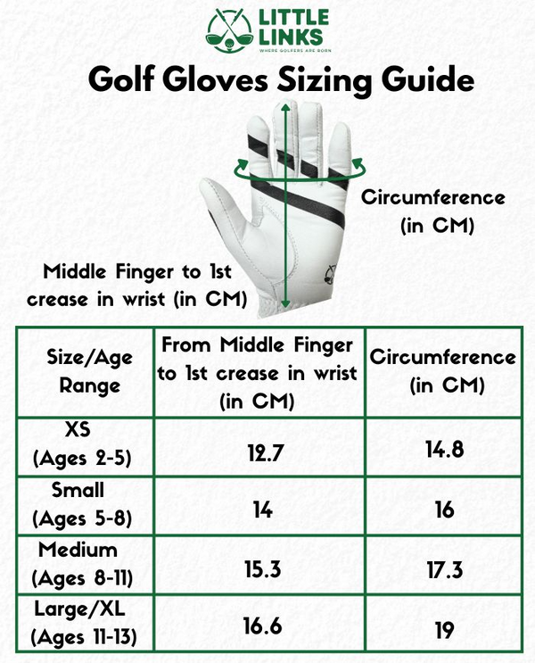 Kids Golf Training Glove, Small (Ages 5-8) Left Hand (for Right Handed Golfers)