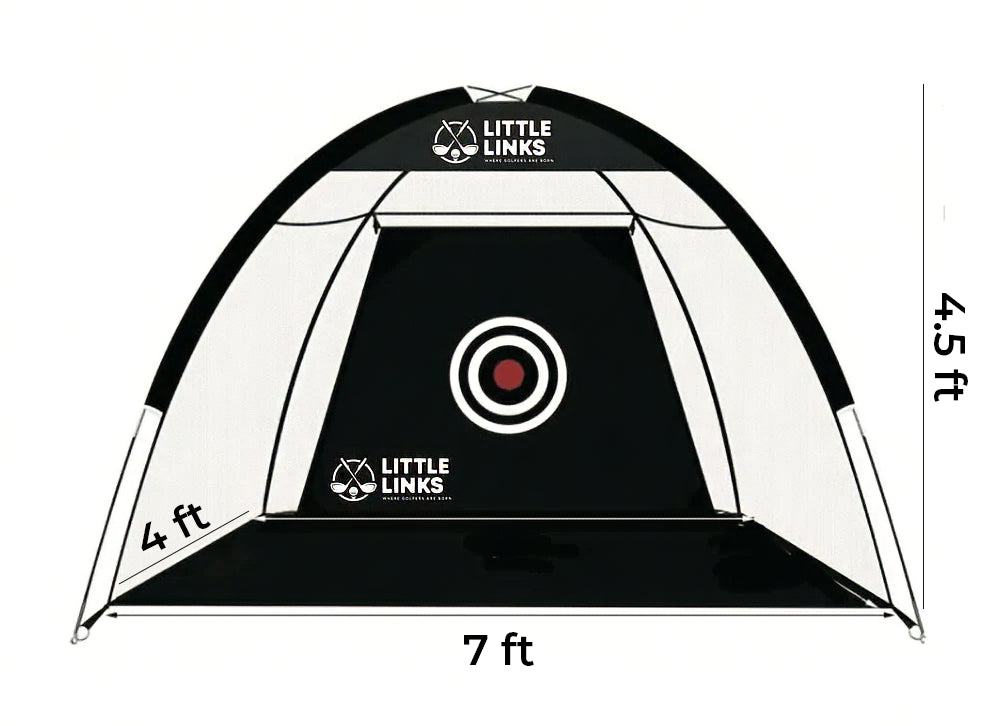 Kids Golf Hitting Net (7'x4') Black w/ White Logo