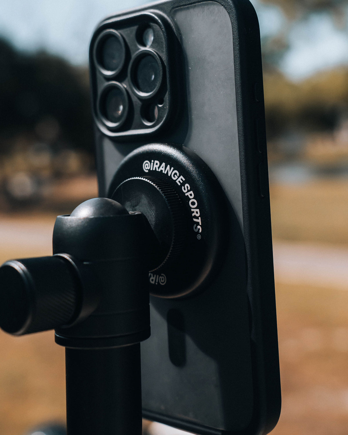 Close-up of the iRangeSports circular phone mount