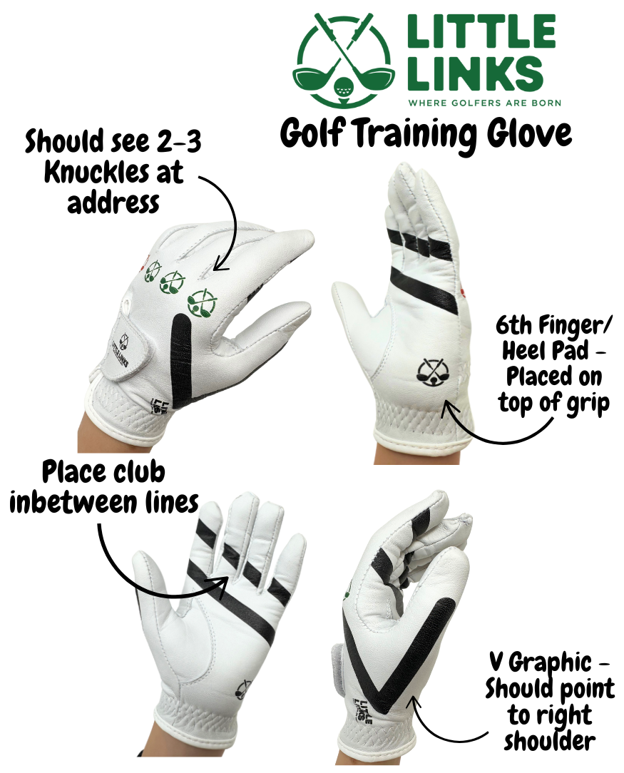 Kids Golf Training Glove, Medium (Ages 8-11) Left Hand (for Right Handed Golfers)
